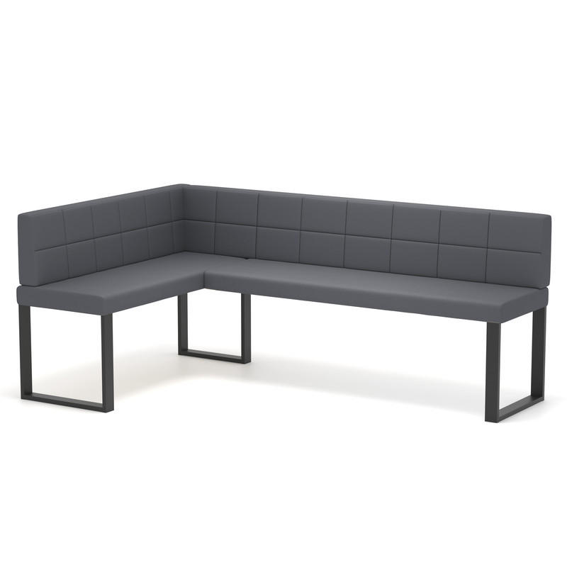 ECKBANK links SANA U Kunstleder gesteppt, 128/168 cm Grau - Grau, Kunststoff/Textil (128/168cm) - Idohome