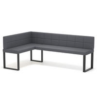ECKBANK links SANA U Kunstleder gesteppt, 128/168 cm Grau - Grau, Kunststoff/Textil (128/168cm) - Idohome