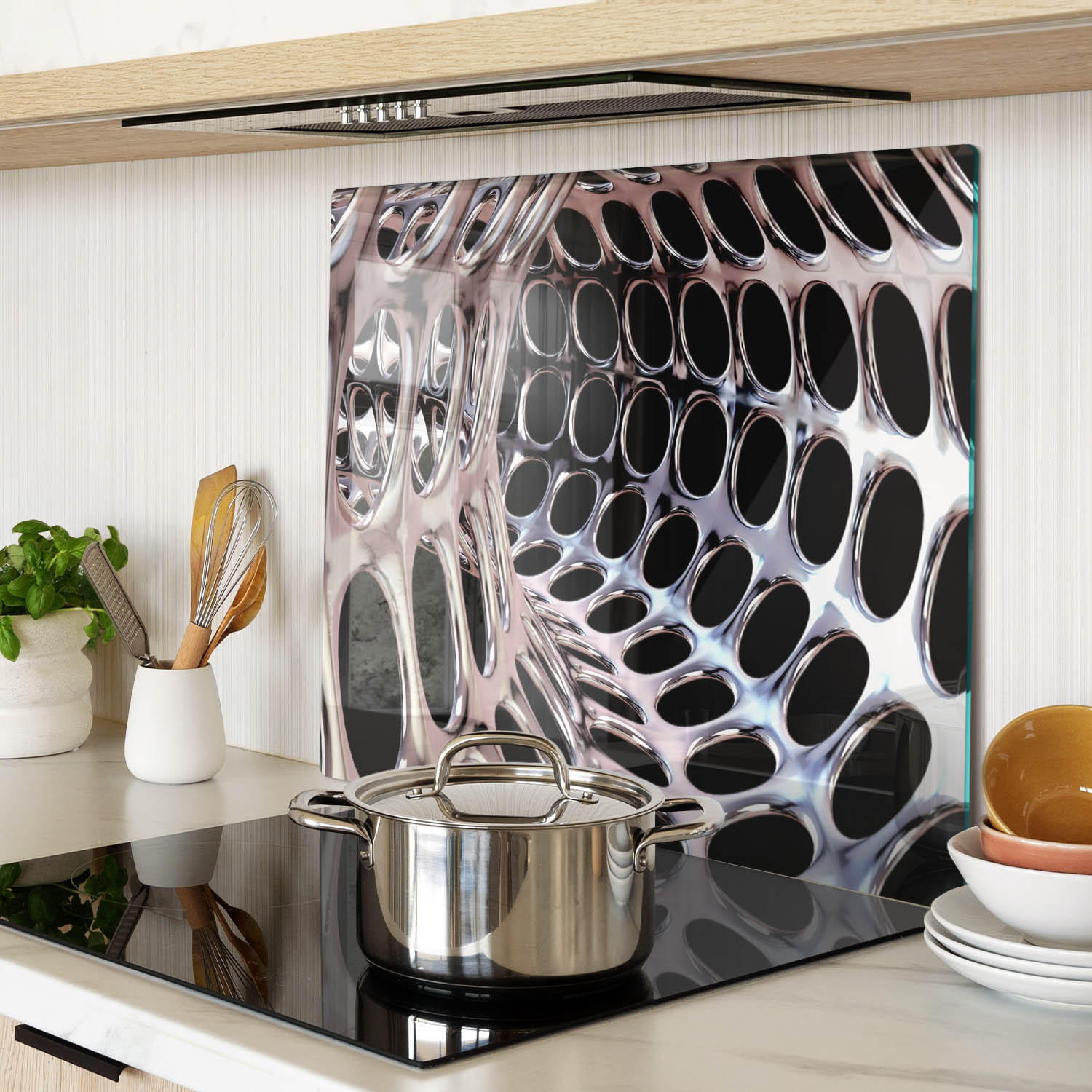 GLASPLATTE 60x52 cm Metalltunnel - Silberfarben, Glas (60/0.4/52cm) - TULUP