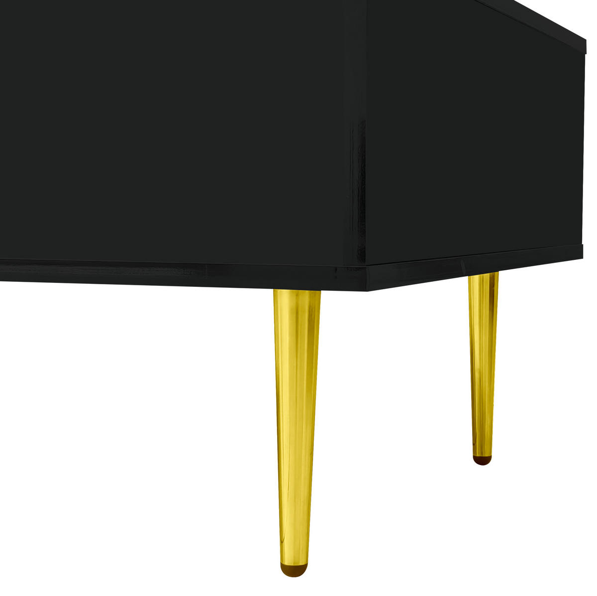 COUCHTISCH aus MDF 100x60x41,5 cm in Schwarz mit 2 Schubladen Hochglanz - Schwarz, Holzwerkstoff (100/60/41.5cm) - Modfu