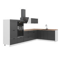 HÖRNKÖK Fame-Line, Mörkgrå/Vit, 347 x 207 cm, AP Oak - Vit/Mörkgrå, Träbaserade material (347/153.6/60cm) - Vicco