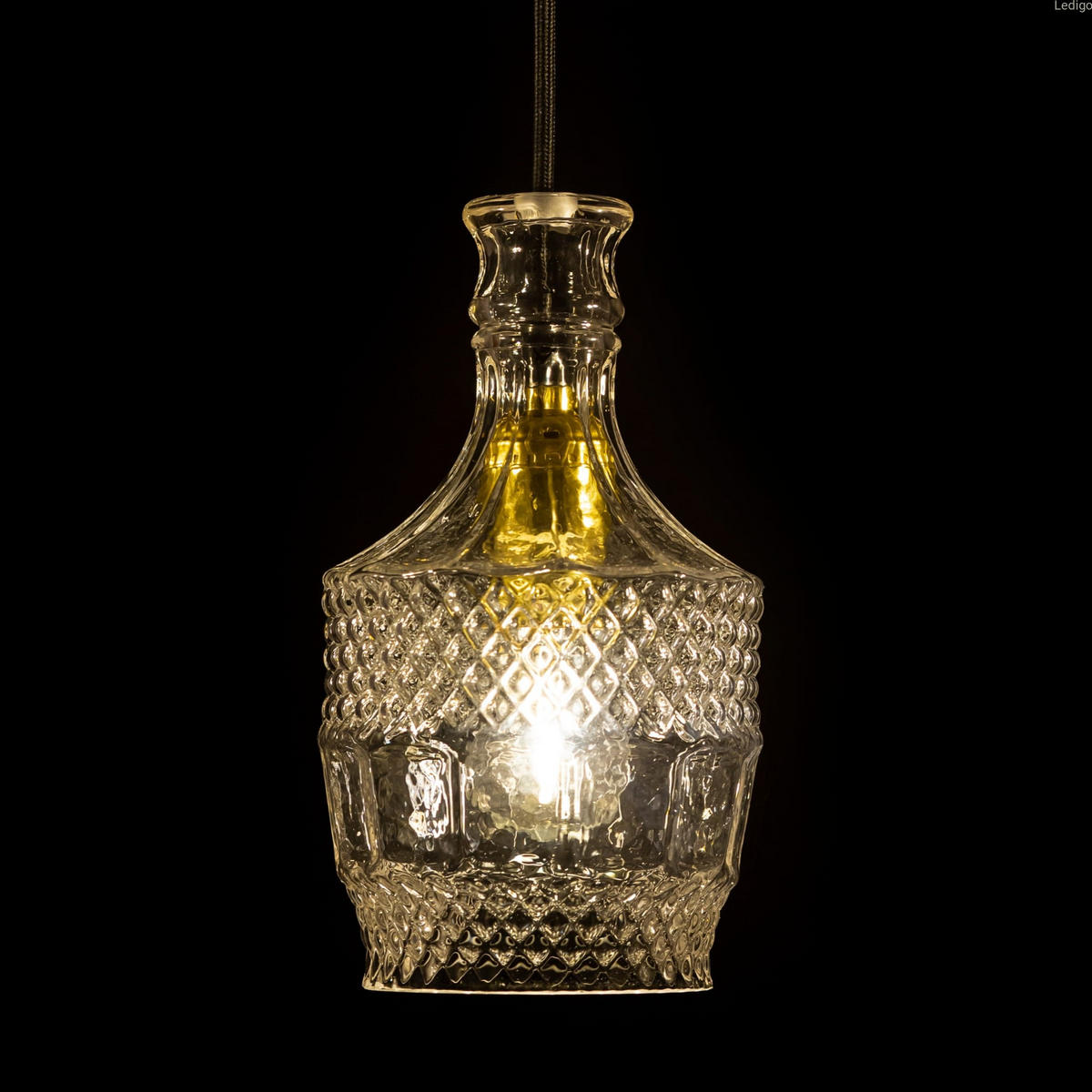 PENDELLEUCHTE Paris - Transparent/Schwarz, Glas/Metall (13/13/113cm) - kiki design