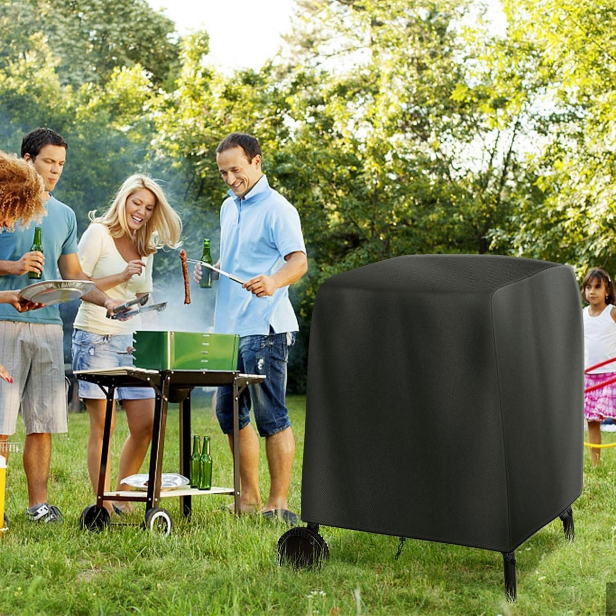 ABDECKHAUBE für Gasgrill 110 cm - Schwarz, Kunststoff (54/110/90cm)