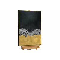 ACRYLBILD HANDGEMALT Schwarz 78/103 cm - Goldfarben/Schwarz, Textil (77.5/102.5cm) - KUNSTLOFT