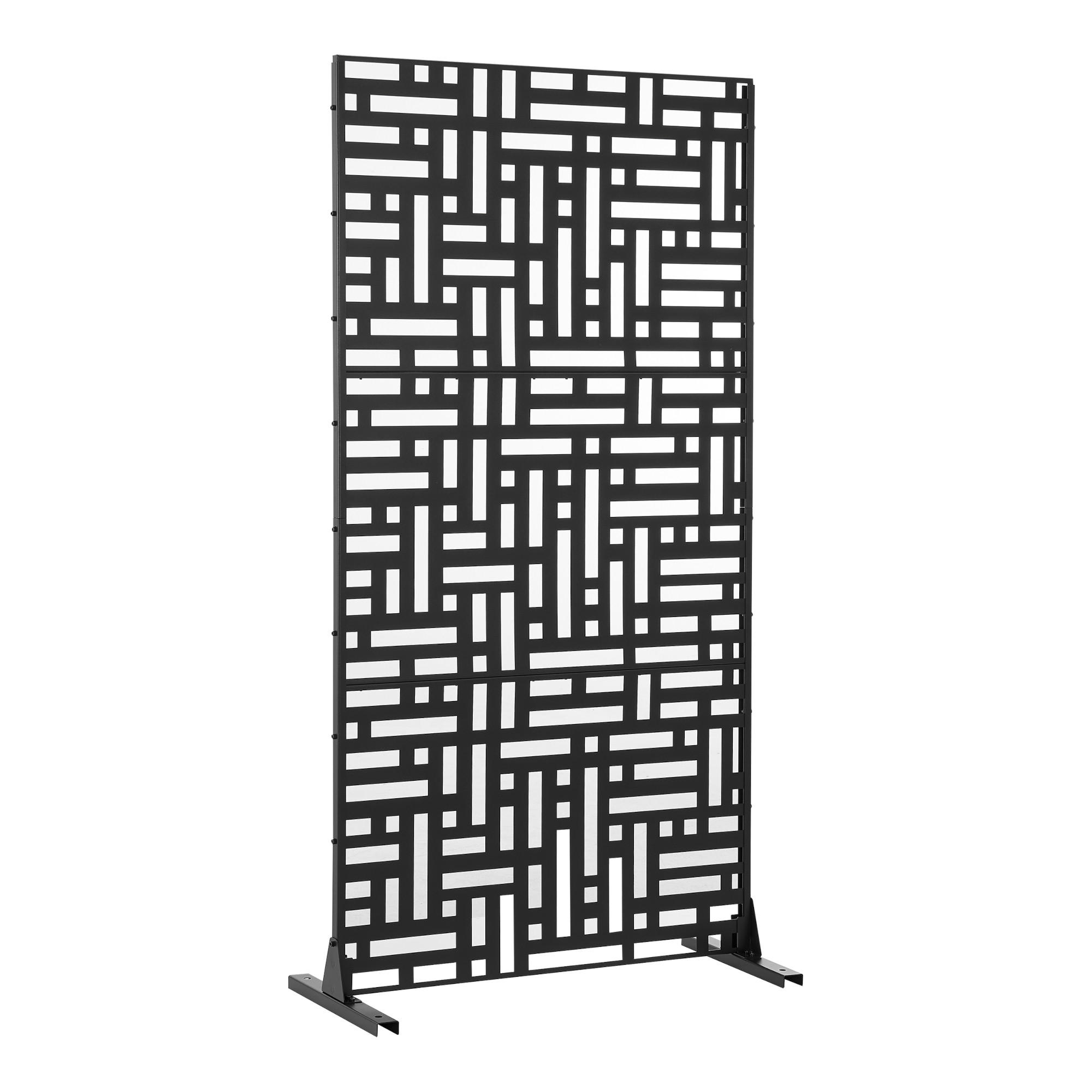 TRENNWAND Bernalda - Schwarz, Metall (90/180cm) - casa.pro