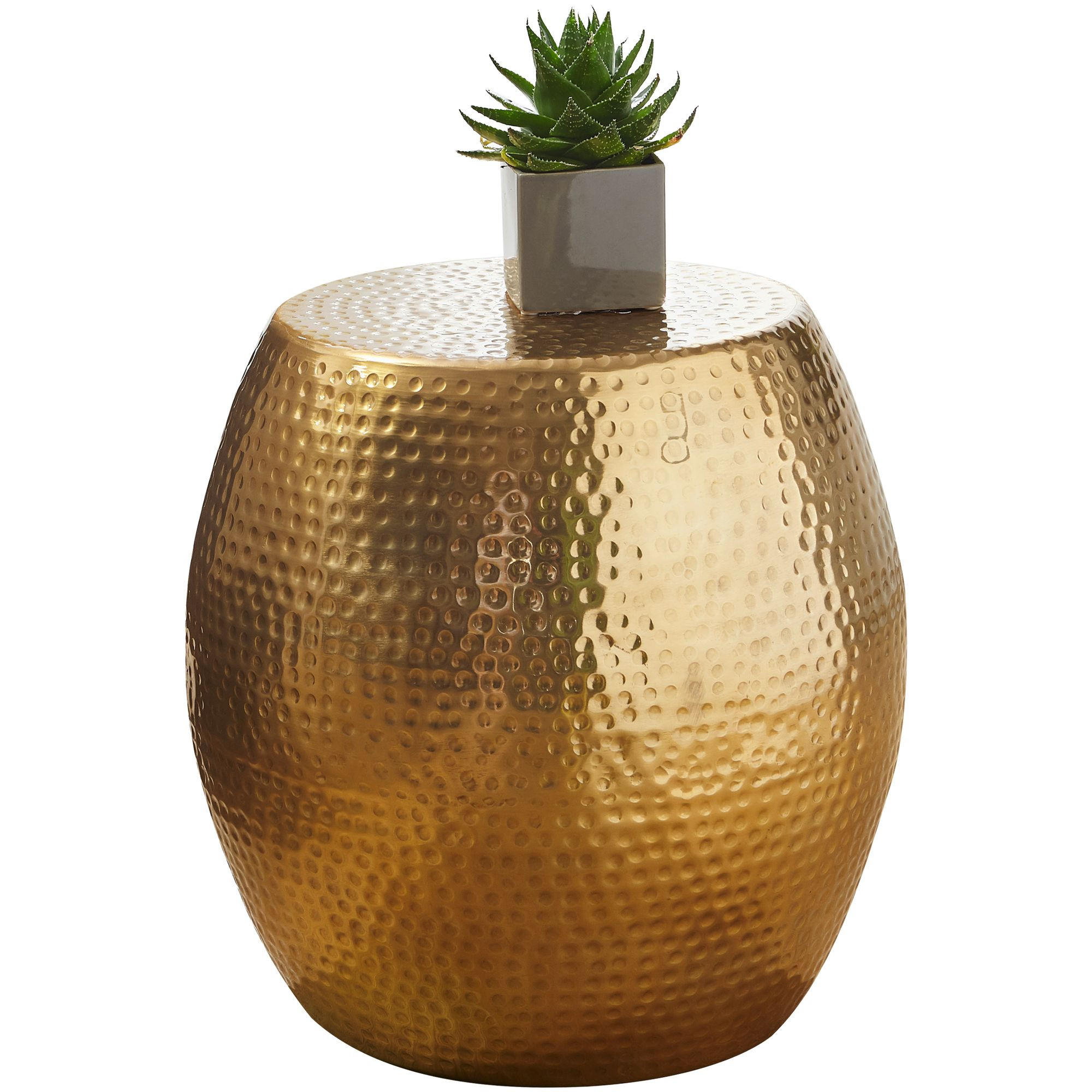 BEISTELLTISCH Aluminium Hammerschlag ENNS, Gold 42x42x42 cm - Goldfarben, Metall (42/42/42cm) - KADIMA DESIGN