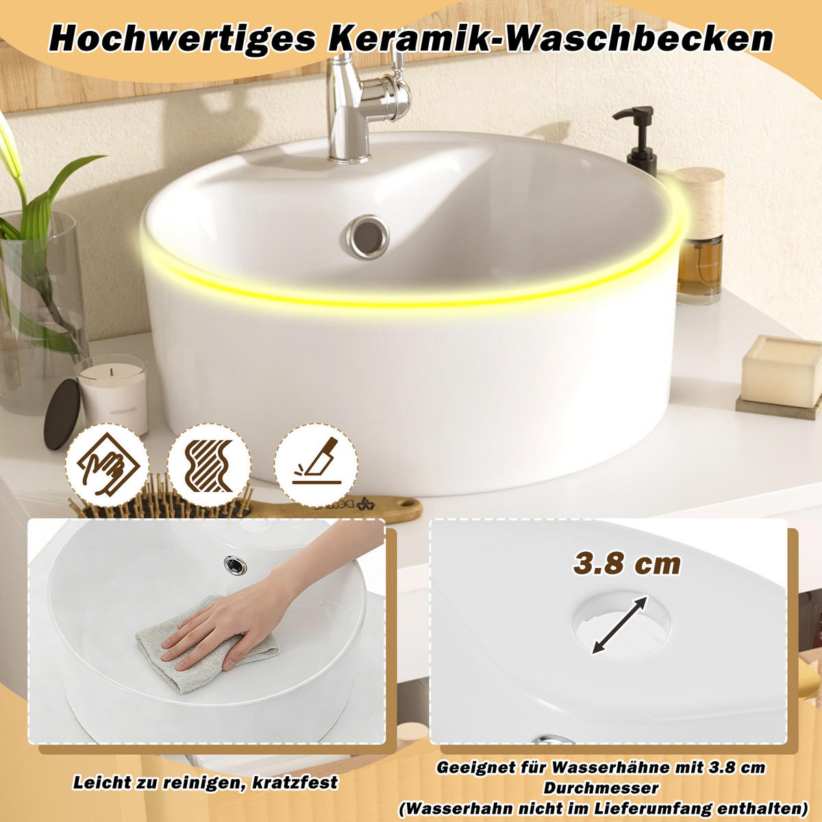 WASCHTISCH Naturfarben 60/45/60 cm - Naturfarben, Holz (60/60/45cm) - PANGIVO