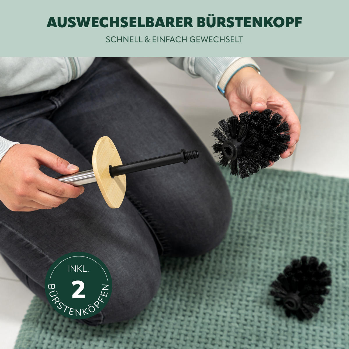 WC-GARNITUR FRAMURA, schwarz, Metall - Schwarz, Metall (9.5/37.5/9.5cm) - eluno