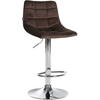 BARHOCKER Samt braun - Chromfarben/Braun, Textil/Metall (43/87/46.5cm) - CLP