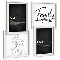 BILDER SET 4er Set - 50x50 cm & 40x60 cm Weißer Rahmen - Definitionen der Liebe in Familienzeichnungen - Weiß, Kunststoff (50/50cm) - TULUP