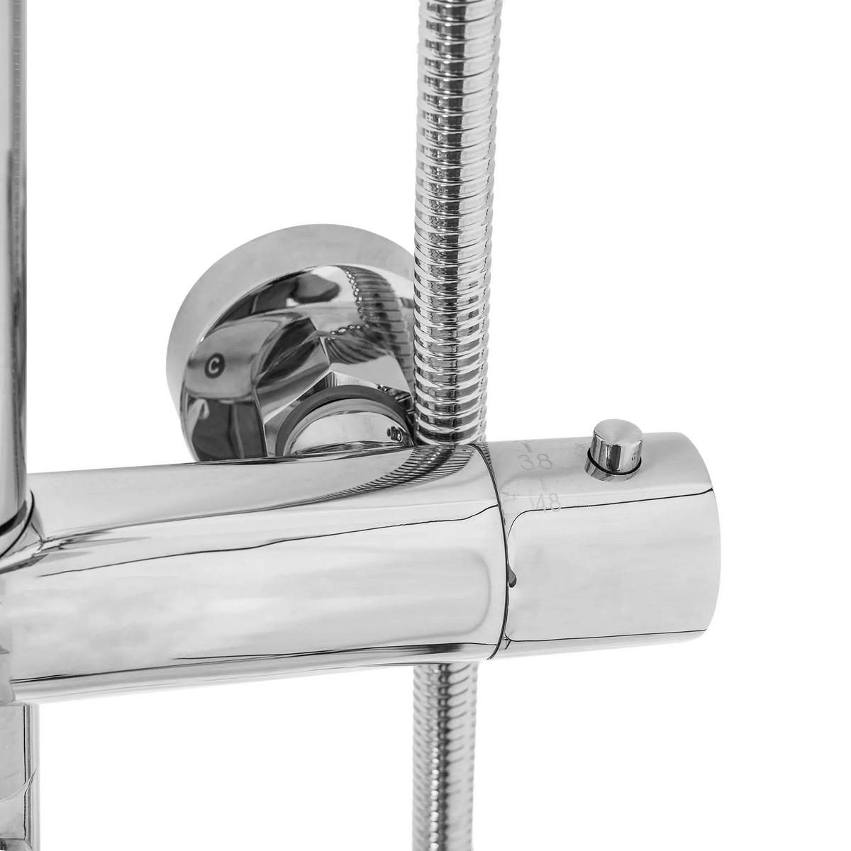 THERMOSTAT Duschset Rea Lungo Chrome - Chromfarben, Metall (26.5/117/45cm) - REA