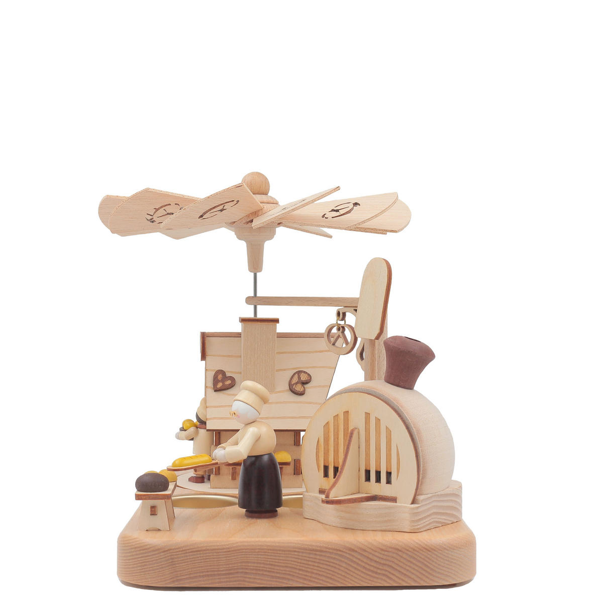 TISCH-RÄUCHER-PYRAMIDE Brezelbäckerei 23/16/20 cm - Multicolor, Holz (23/20/16cm)