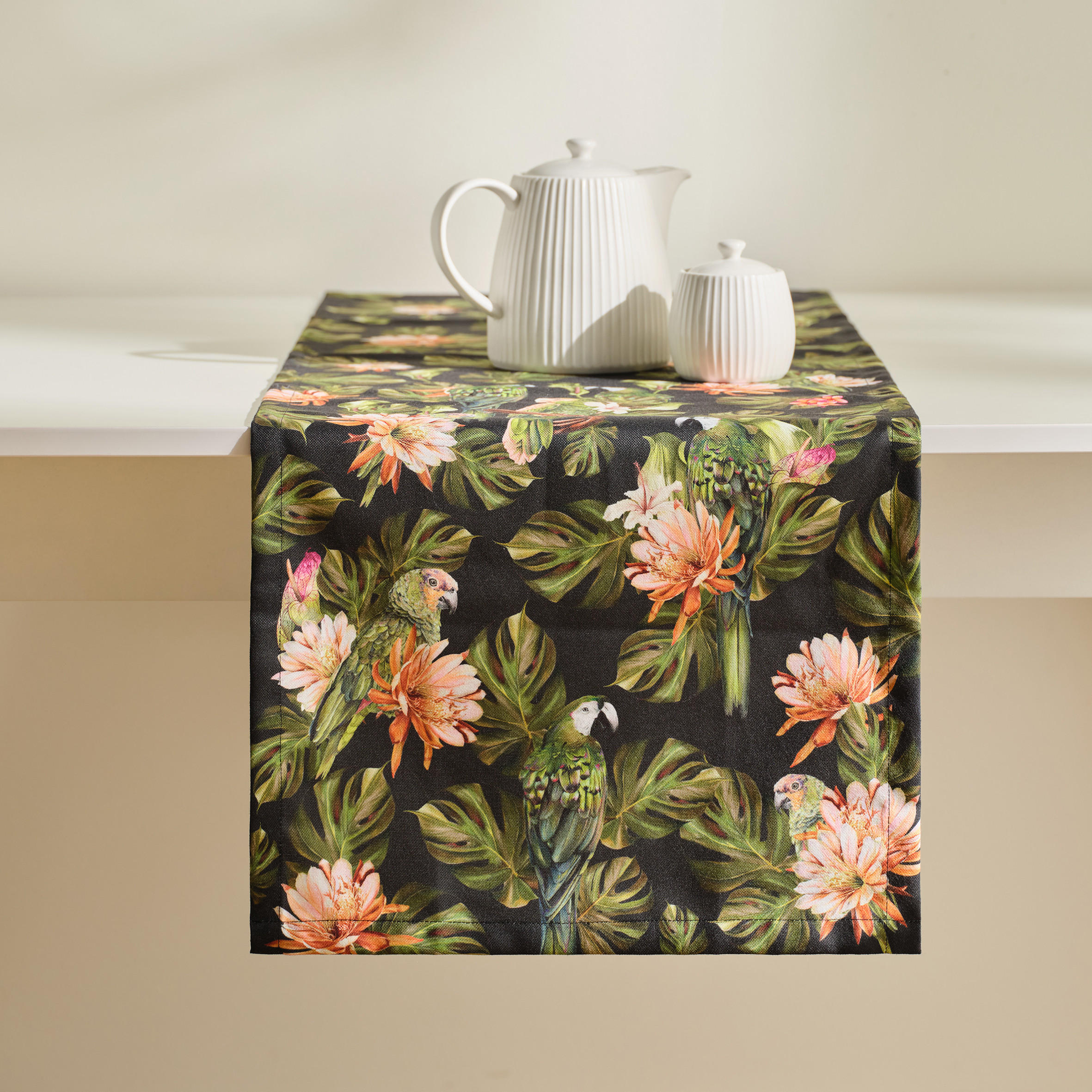 TISCHLÄUFER Piroso - Dunkelgrün, Textil (180/40/1cm) - home&you
