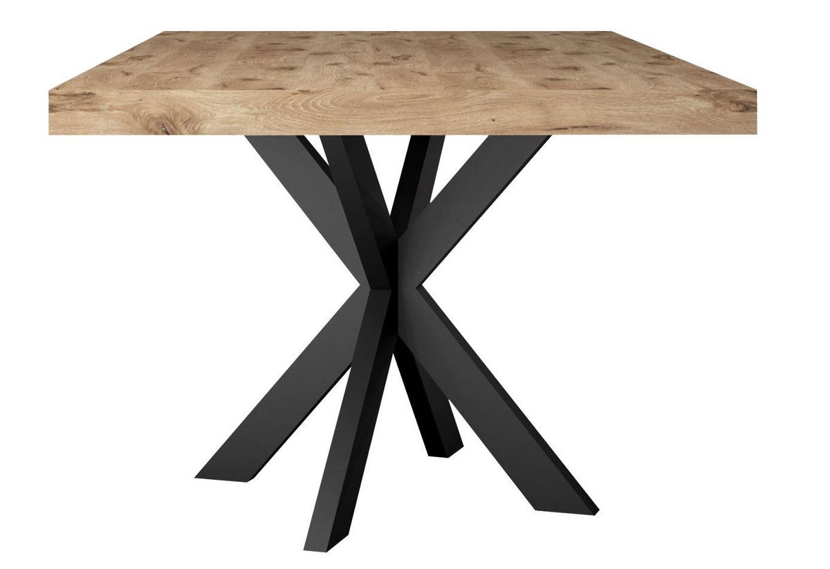 ESSTISCH Elgin 1 175x80x100 Metall+Holzwerkstoff Schwarz/Viking Oak - Eichefarben/Schwarz, Holzwerkstoff (175/100/80cm) - 58aufmkessel