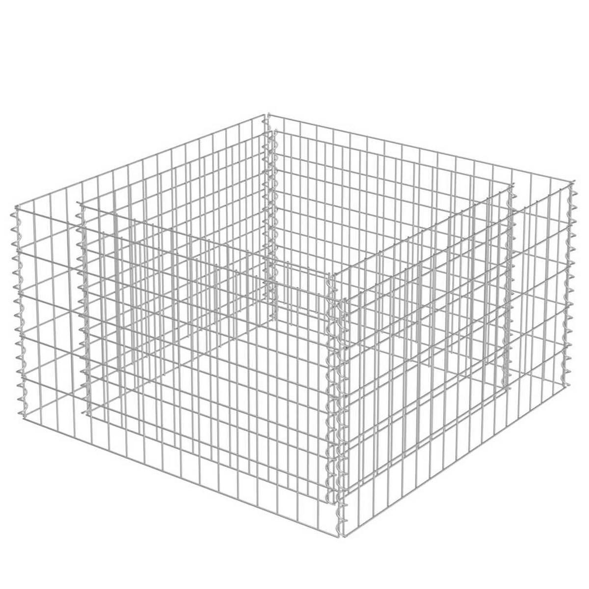 GABIONEN-HOCHBEET Verzinkter Stahl 90x90x50 cm - Silberfarben, Metall (90/50/90cm)
