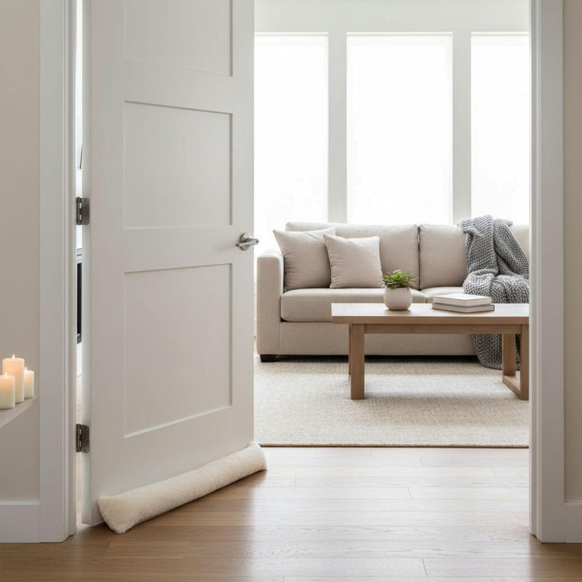 ZUGLUFTSTOPPER Türrolle 90 cm - Beige, Textil (12/90cm) - Home Styling Collection