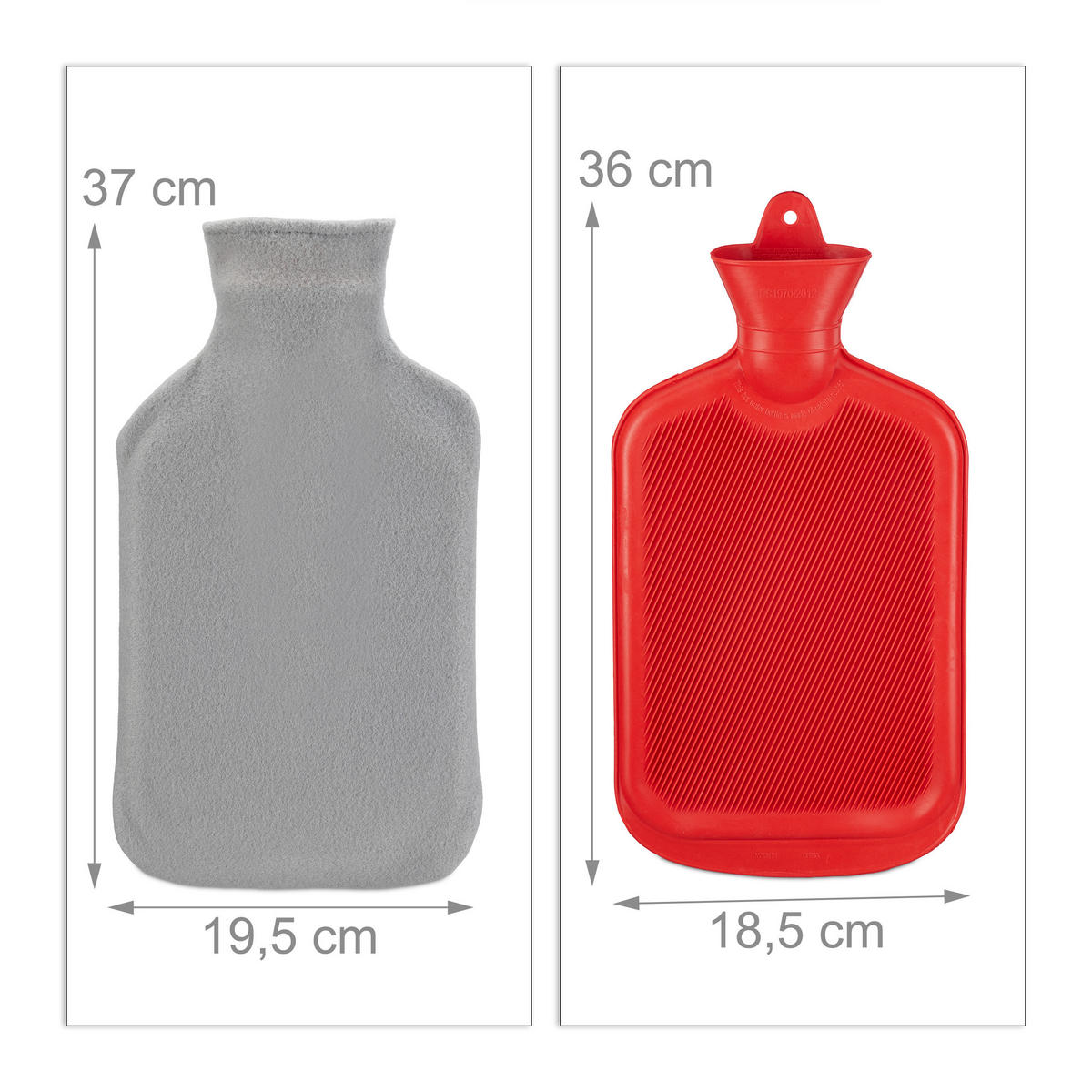 WÄRMFLASCHE - Multicolor, Kunststoff/Textil (19/36/4.5cm) - Relaxdays