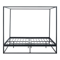 HIMMELBETT Kristianstad mit Matratze - Schwarz, Textil/Metall (160/200cm) - [en.casa]