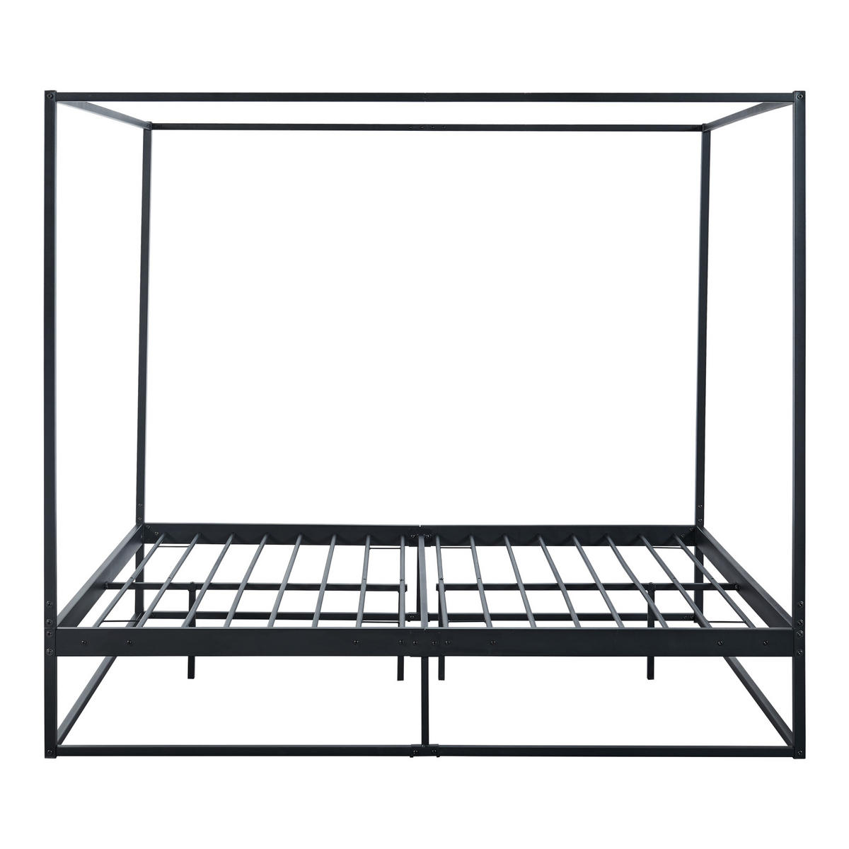 HIMMELBETT Kristianstad - Schwarz, Metall (160/200cm) - [en.casa]