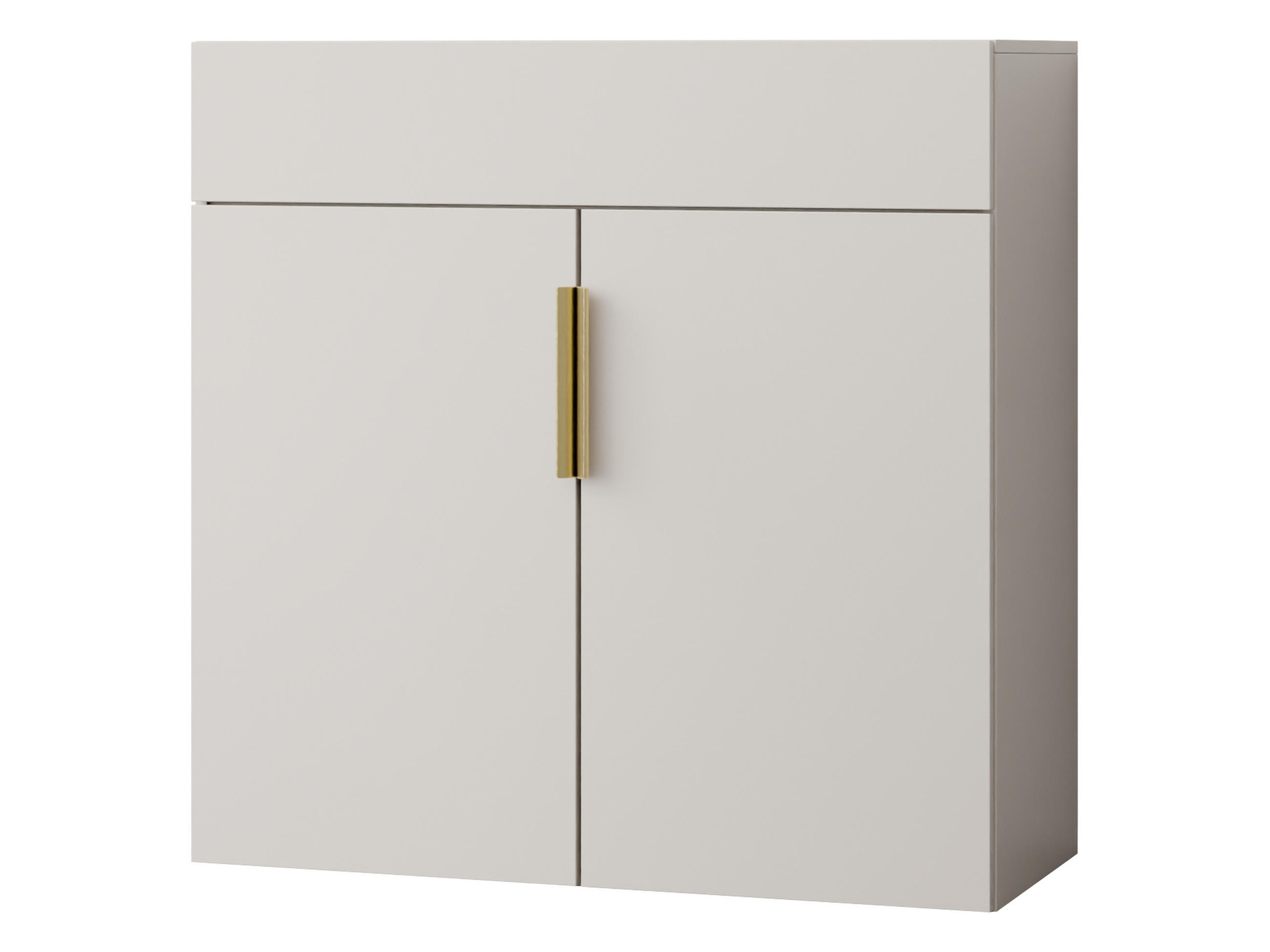 KOMMODE Kerkin 2D1S - Sandfarben/Goldfarben, Holzwerkstoff/Kunststoff (100/100/42cm) - MIRJAN24