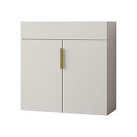 KOMMODE Kerkin 2D1S - Sandfarben/Goldfarben, Holzwerkstoff/Kunststoff (100/100/42cm) - MIRJAN24