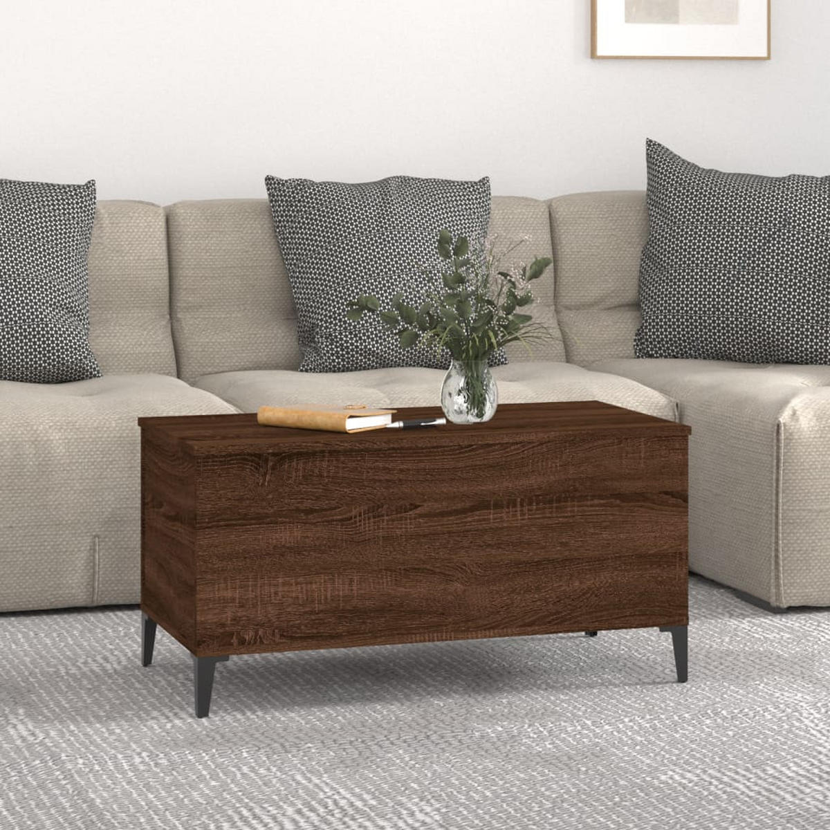 COUCHTISCH Braun Eichen-Optik 90x44,5x45 cm Holzwerkstoff - Braun, Holzwerkstoff (90/44.5/45cm) - furnicato