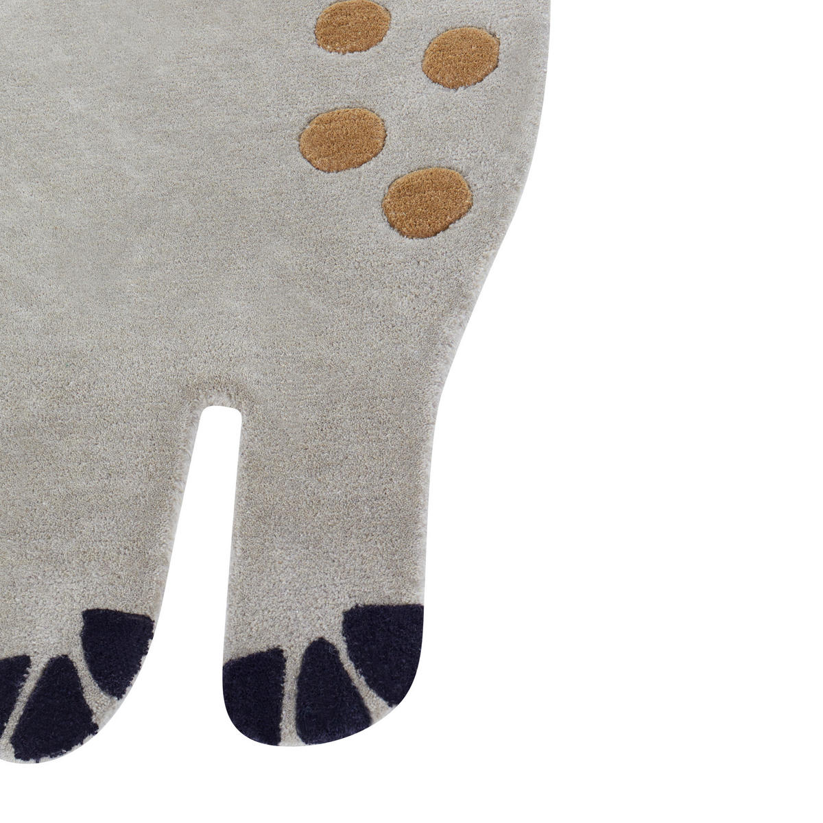 KINDERTEPPICH Dino 160/100 cm - Grau, Naturmaterialen (100/160cm) - Beliani