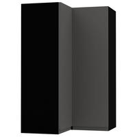 ECKHÄNGESCHRANK Avellino W14/60 Schwarz / Graphit Acryl Matt 60 / 60 / 96cm - Schwarz/Graphitfarben, Holz/Holzwerkstoff (60/96/60cm) - Feldmann-Wohnen