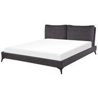 POLSTERBETT 180/200 cm Dunkelgrau Melle - Dunkelgrau, Textil (180/200cm) - Beliani