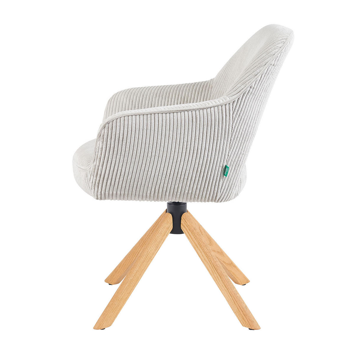 DREHSTUHL Mika-Lara - Honigeiche/Hellgrau, Eichenholz/Holz (60/87/65cm) - DUBI Möbel