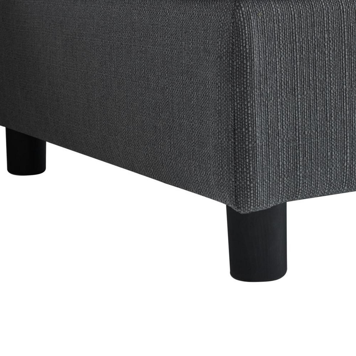 ECKSOFA in Grau Leinen mit Fußhocker - Grau, Textil (83/220cm) - KOMHTOM
