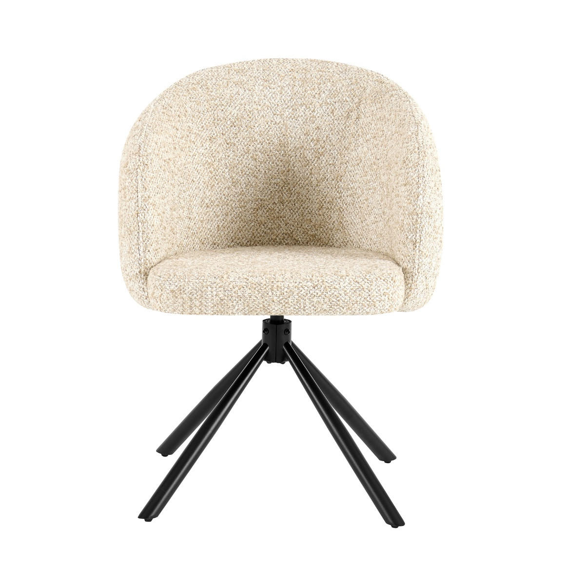 ESSZIMMERSTUHLE 2er Set Drehbar aus Stoff, beige - Beige, Metall (63/83/65cm) - Giga Meubel