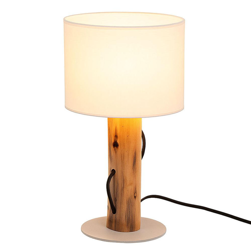 LED TISCHLEUCHTE Holz Braun Weiß - Braun, Holz (18/18/32cm) - Nowa