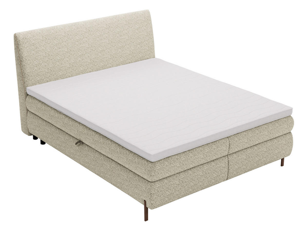 BOXBETT Evia - H3 - Braun/Naturfarben, Holzwerkstoff/Textil (160/200cm) - MIRJAN24