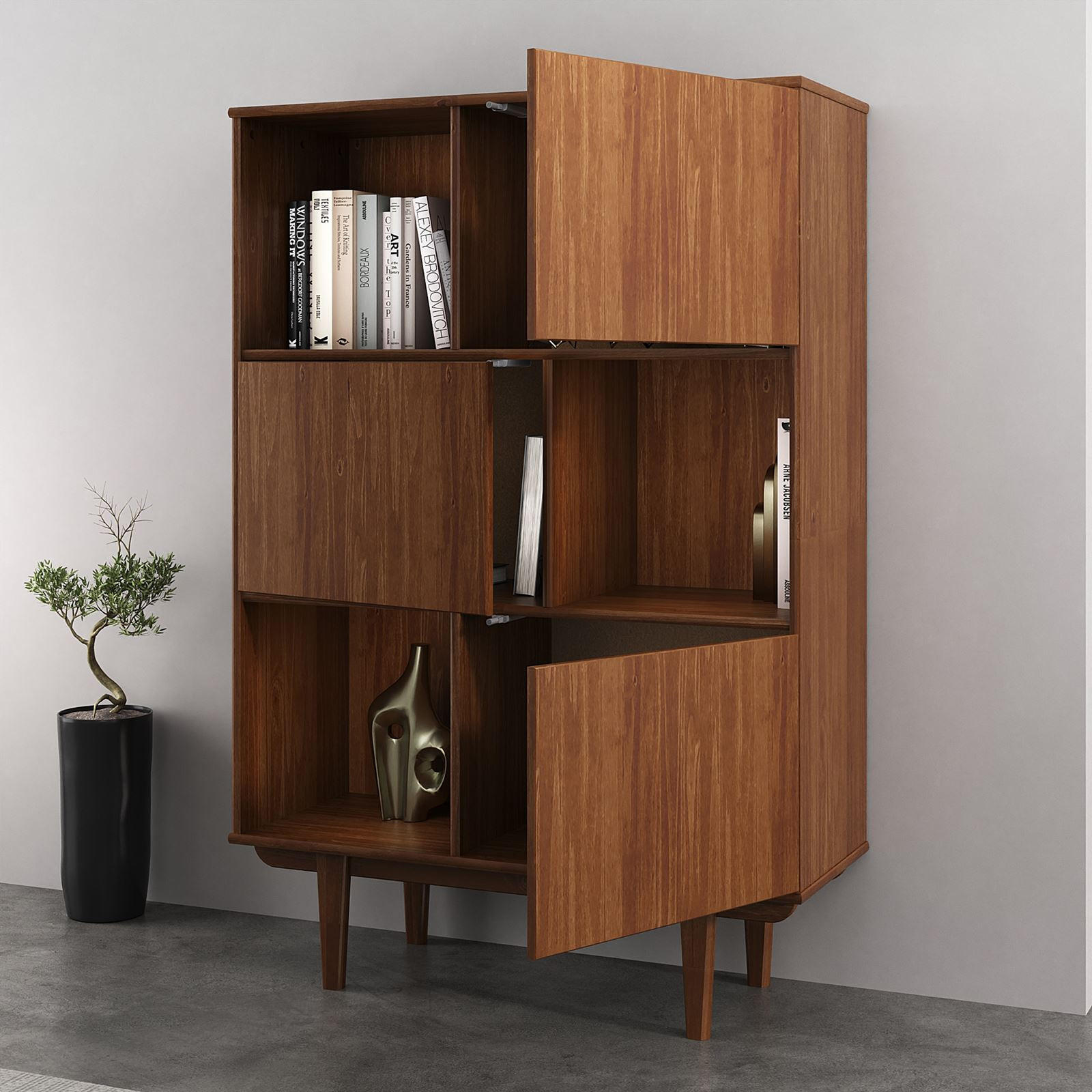 HIGHBOARD SIMONA - Kastanienfarben, Holz (95/139/37cm) - IDIMEX