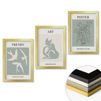 WANDBILDER 3er Set - 20x30 cm Goldrahmen - Matisses stilvolle Illustrationen - Goldfarben, Kunststoff (20/30cm) - ArtPrintCave