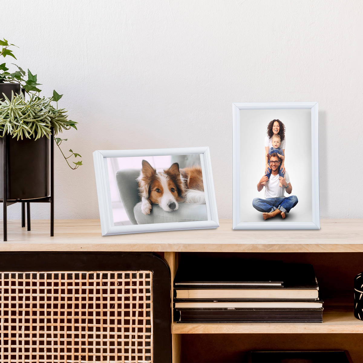 BILDERRAHMEN - Weiß, Glas/Holzwerkstoff (14/19/2cm) - Relaxdays