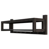 WANDGARDEROBE Bo, schwarze Eiche und schwarzes Metall, 26/88/26 cm - Schwarz, Holz (88/26/26cm) - WOODEK