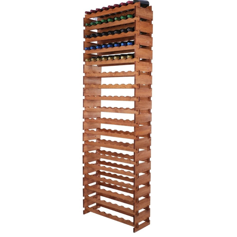 WEINREGAL VINOTECA FLEX PRO HxBxT 247x84x28cm 144 Flaschen auf 18 Ebenen Braun geölt - Braun, Holz (84/247/28cm) - PROREGAL