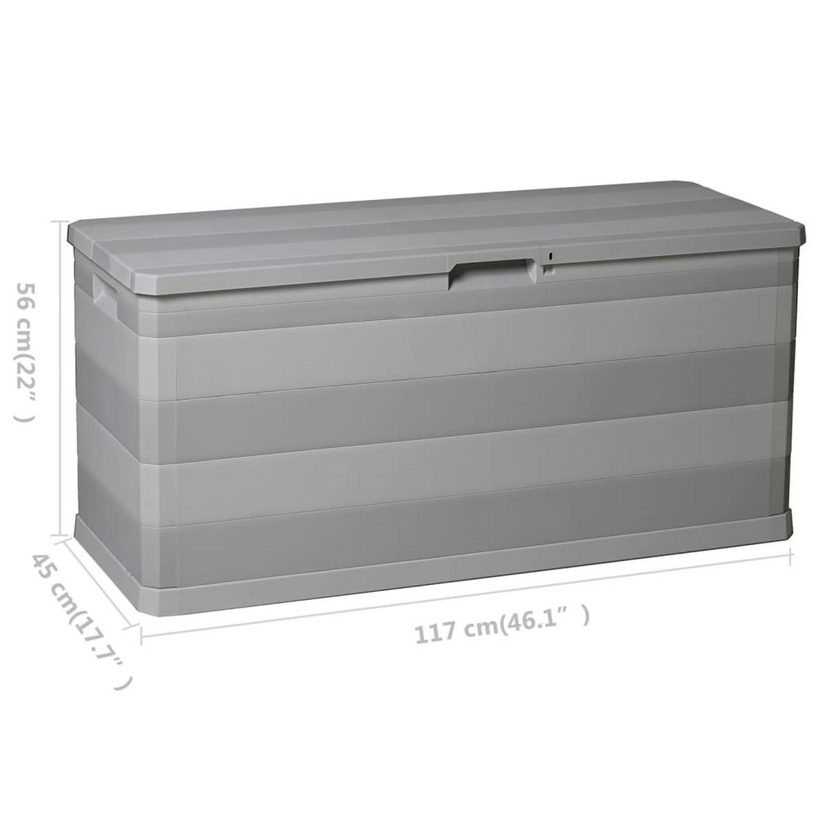 GARTENBOX Grau 117/45/56 Cm - Grau, Kunststoff (117/56/45cm) - vidaXL