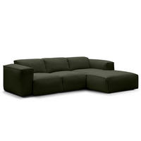 3-SITZER ECKSOFA mit Longchair - Schwarz/Grau, Textil (251/173cm) - home24