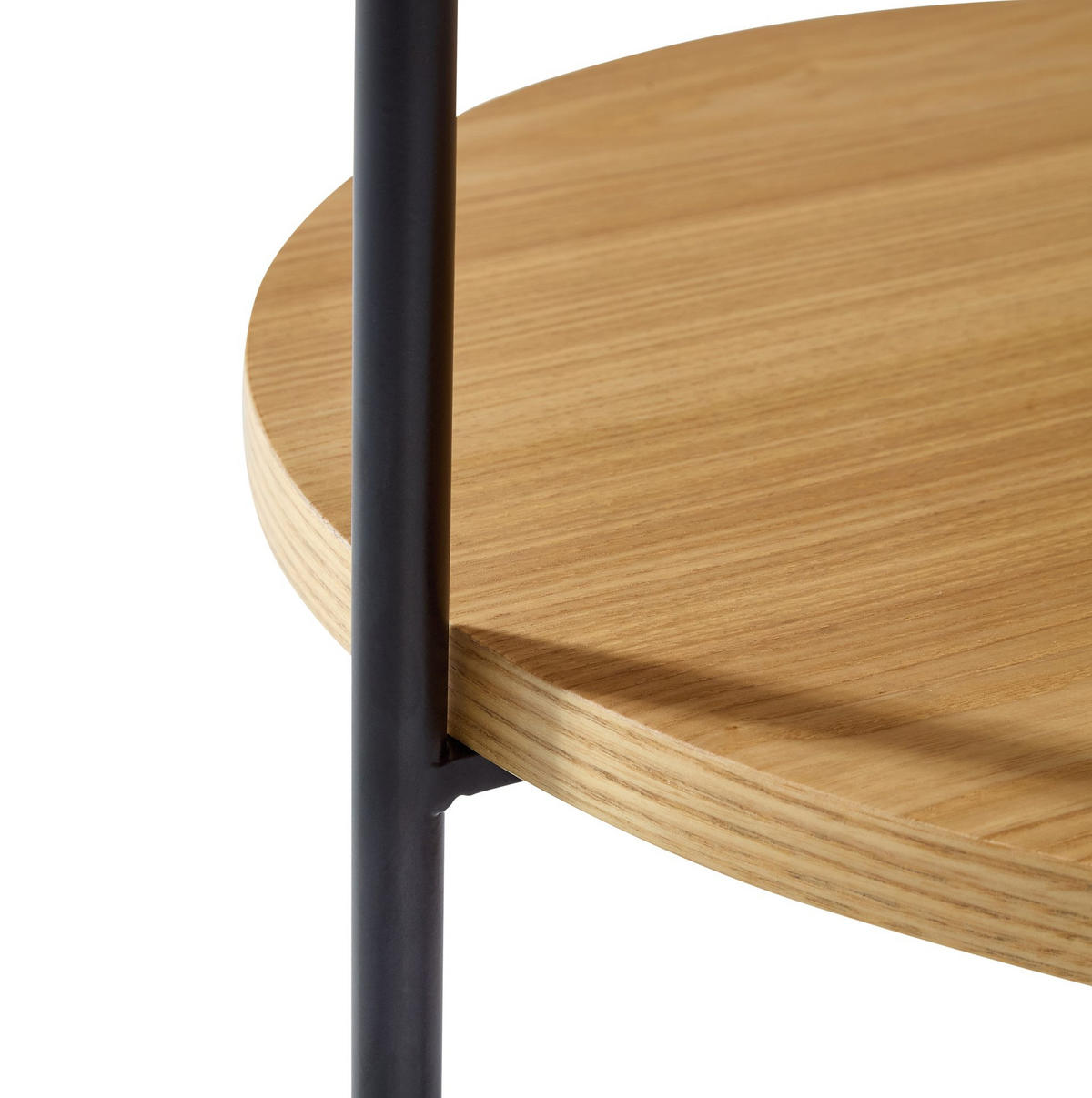 KONFERENČNÍ stolek 50/50/48 cm přírodní z masivního dřeva a MDF se 2 policemi - přírodní, kompozitní dřevo (50/50/48cm) - OKWISH