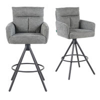 BARHOCKER Lio - Schwarz/Grau, Textil/Metall (54/103/57cm) - DUBI Möbel