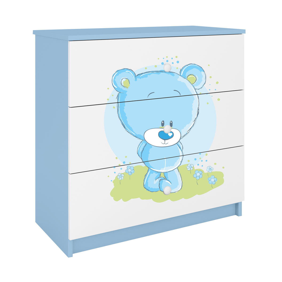 KOMMODE Babydreams Blaubär 81/81/41 - Blau, Holzwerkstoff (81/81/41cm) - RAUMHIRSCH FURNITURE