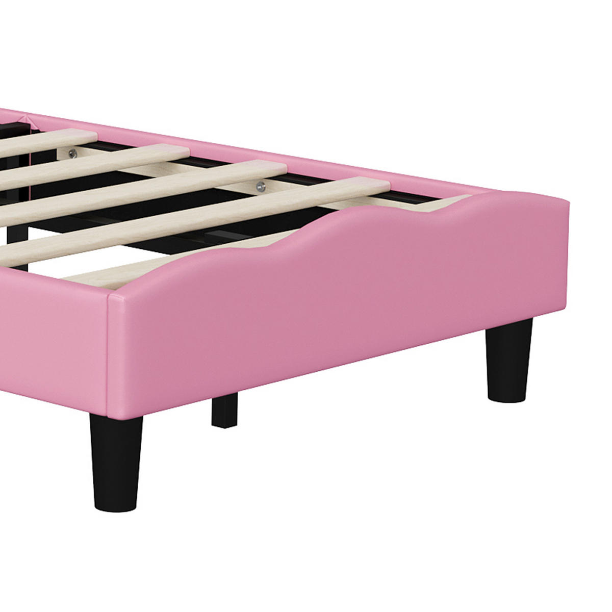 KINDERBETT Schmetterling mit LED-Leselampen 90/200 cm Samt Rosa - Pink, Textil (90/200cm) - Creahappy