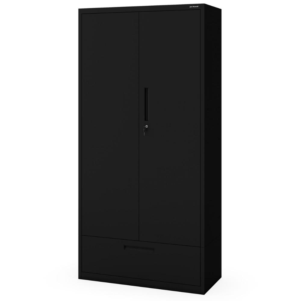 METALLSCHRANK mit Einzel-Schublade MEGAN 195x90x40cm Schwarz - Schwarz, Metall (90/195/40cm) - Jan Nowak