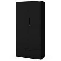 METALLSCHRANK mit Einzel-Schublade MEGAN 195x90x40cm Schwarz - Schwarz, Metall (90/195/40cm) - Jan Nowak