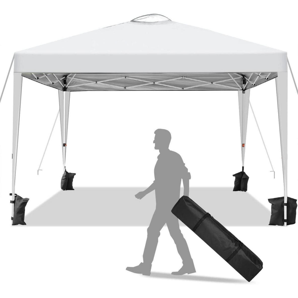 PAVILLON 3 x 3 m Weiß mit 4 Seitenteilen - Weiß, Textil (300/206/300cm)