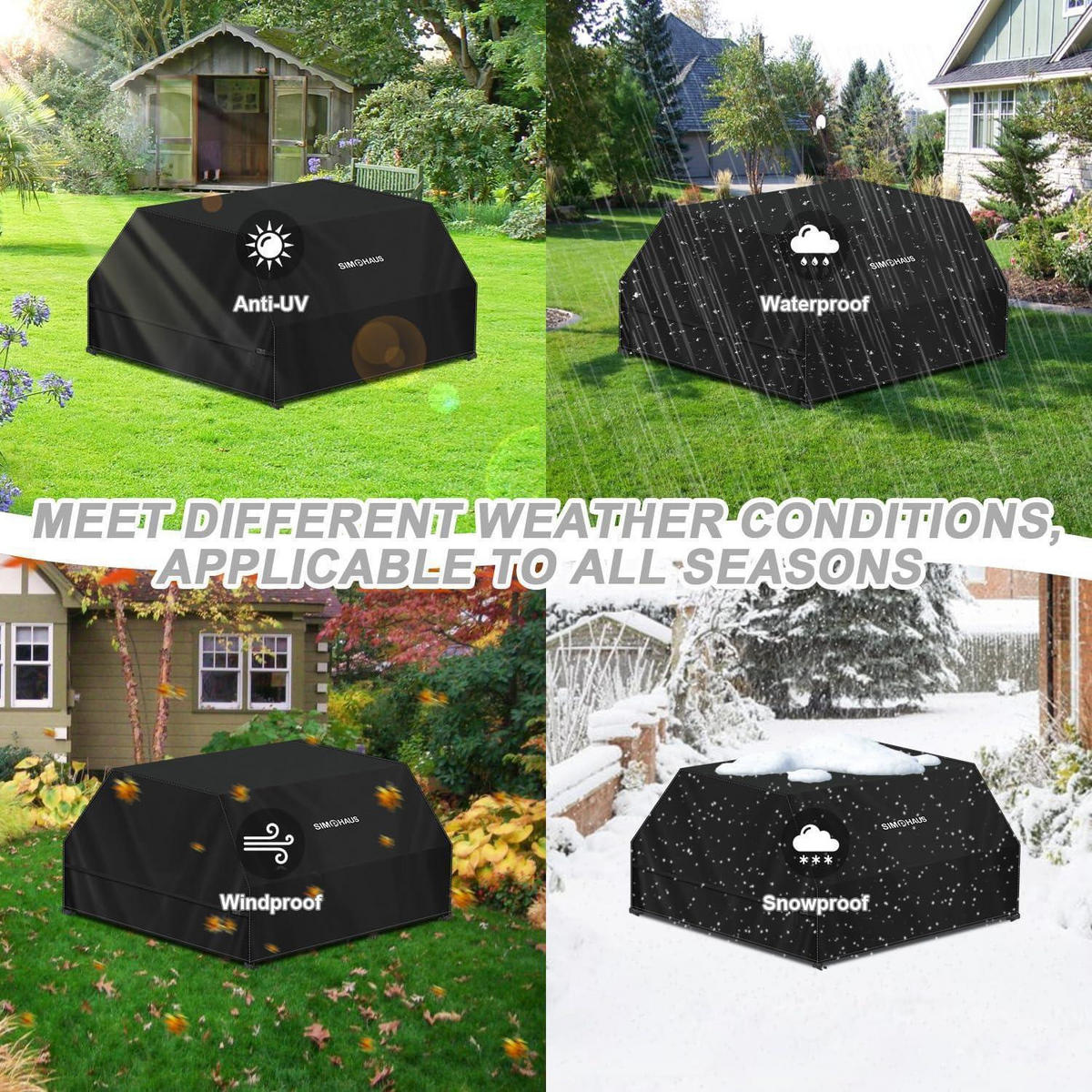 ABDECKHAUBE Kinder Picknicktisch 100/90/57 cm Schwarz - Schwarz, Kunststoff (1/1/1cm)
