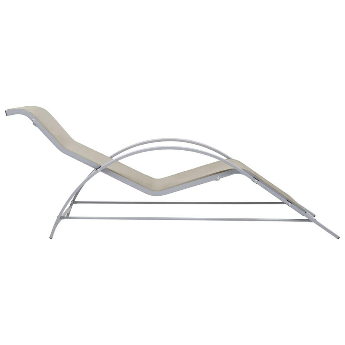 SONNENLIEGE Textilene und Aluminium Creme - Creme, Textil (60/66/167cm) - furnicato